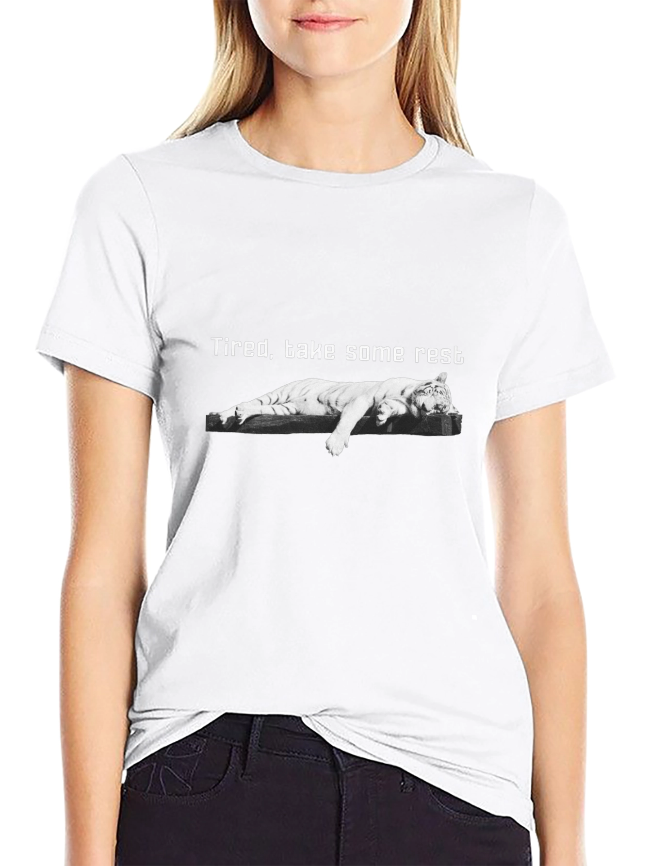 Tired Tiger Graphic T-Shirt - Take Some Rest Tee