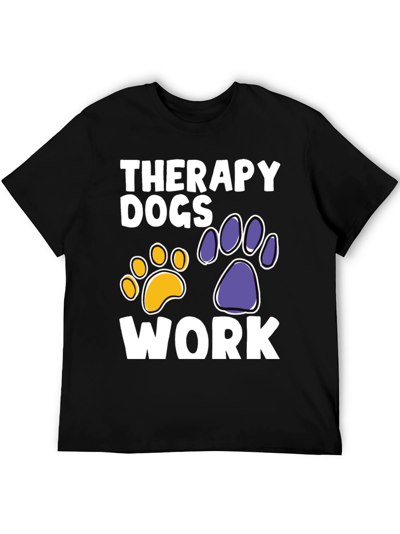 Therapy Dogs Work T-Shirt Paw Print Graphic Tee