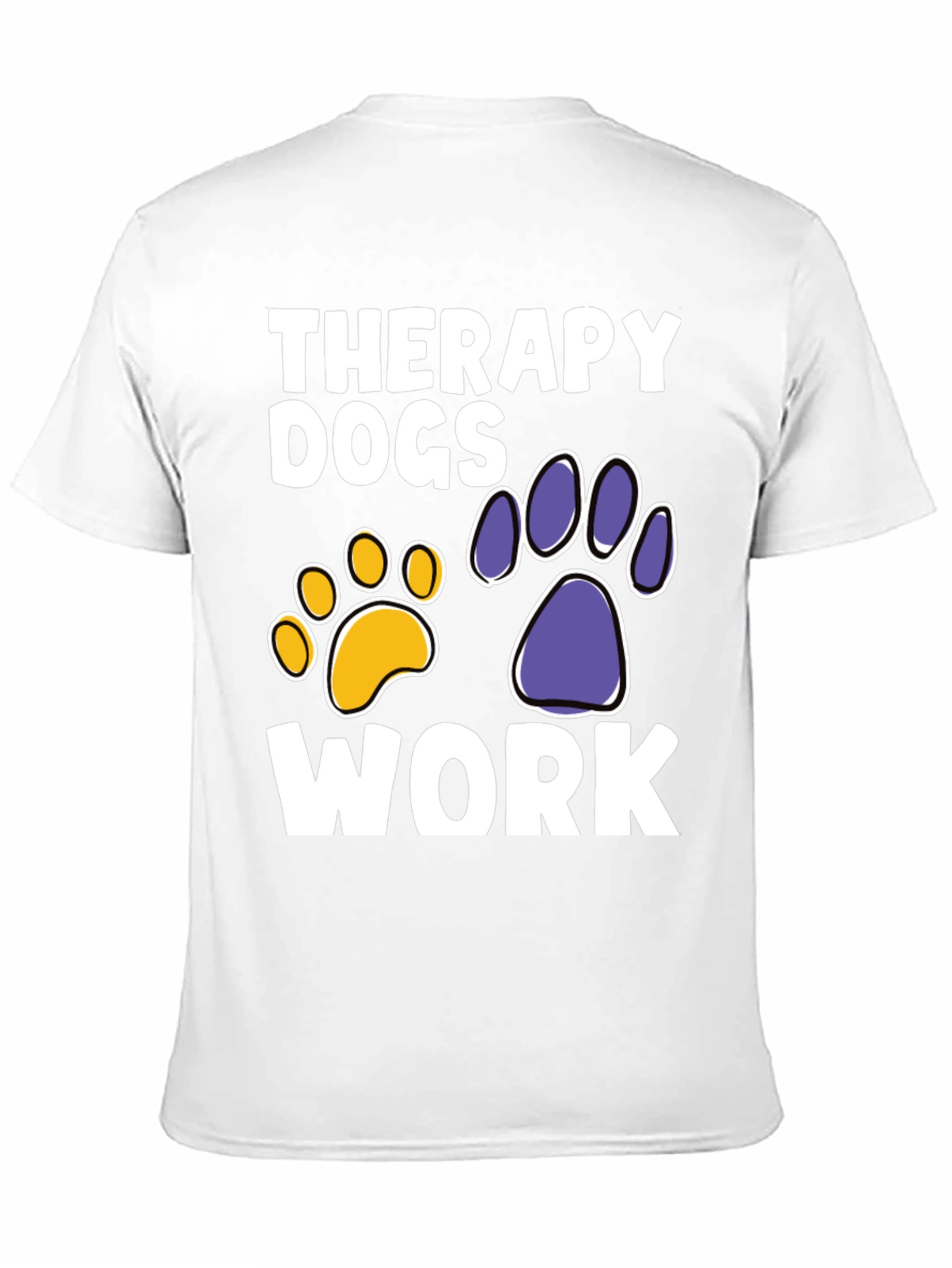 Therapy Dogs Work T-Shirt Paw Print Graphic Tee