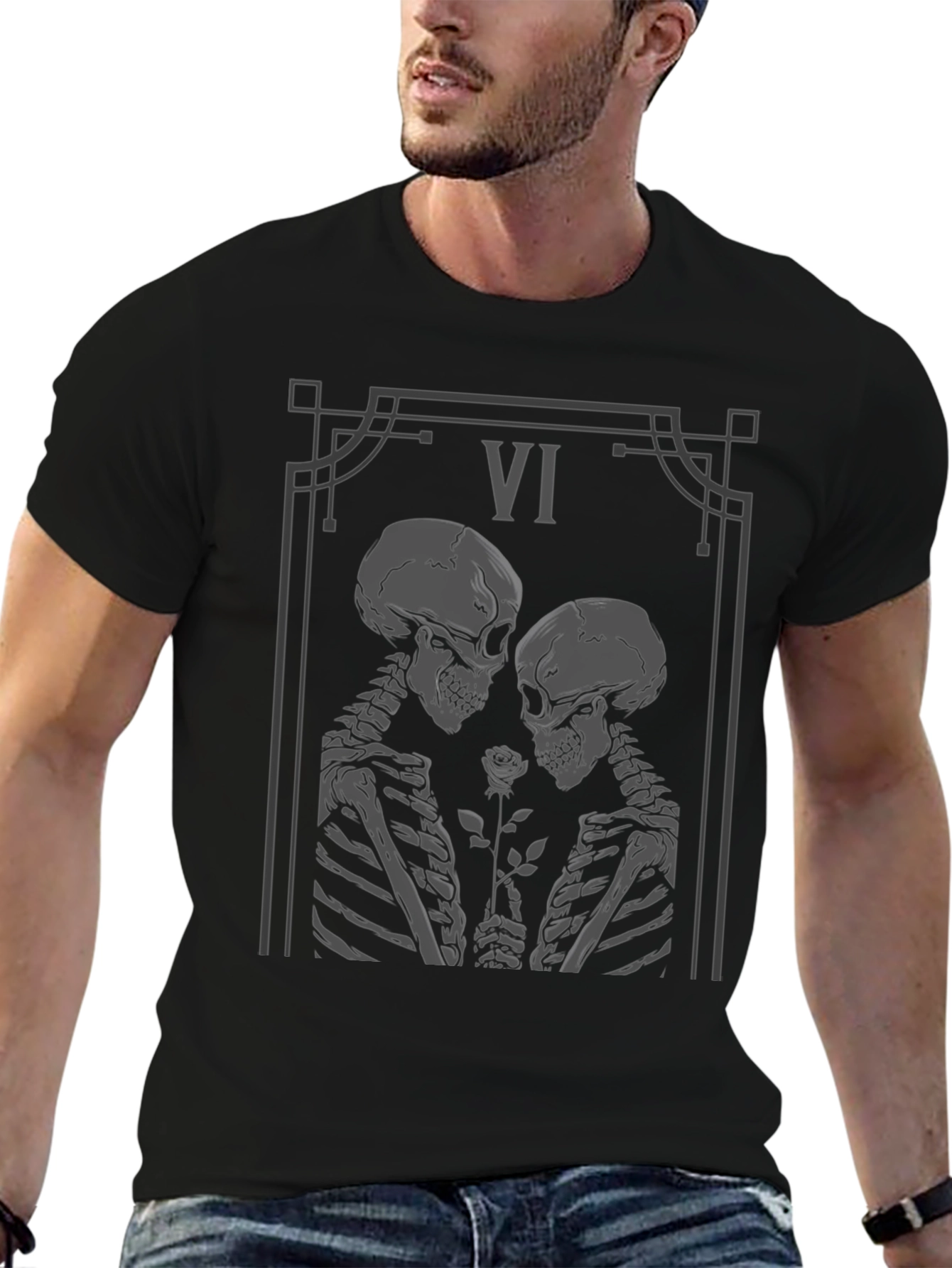Skeletal Love Tarot Card Graphic Tee