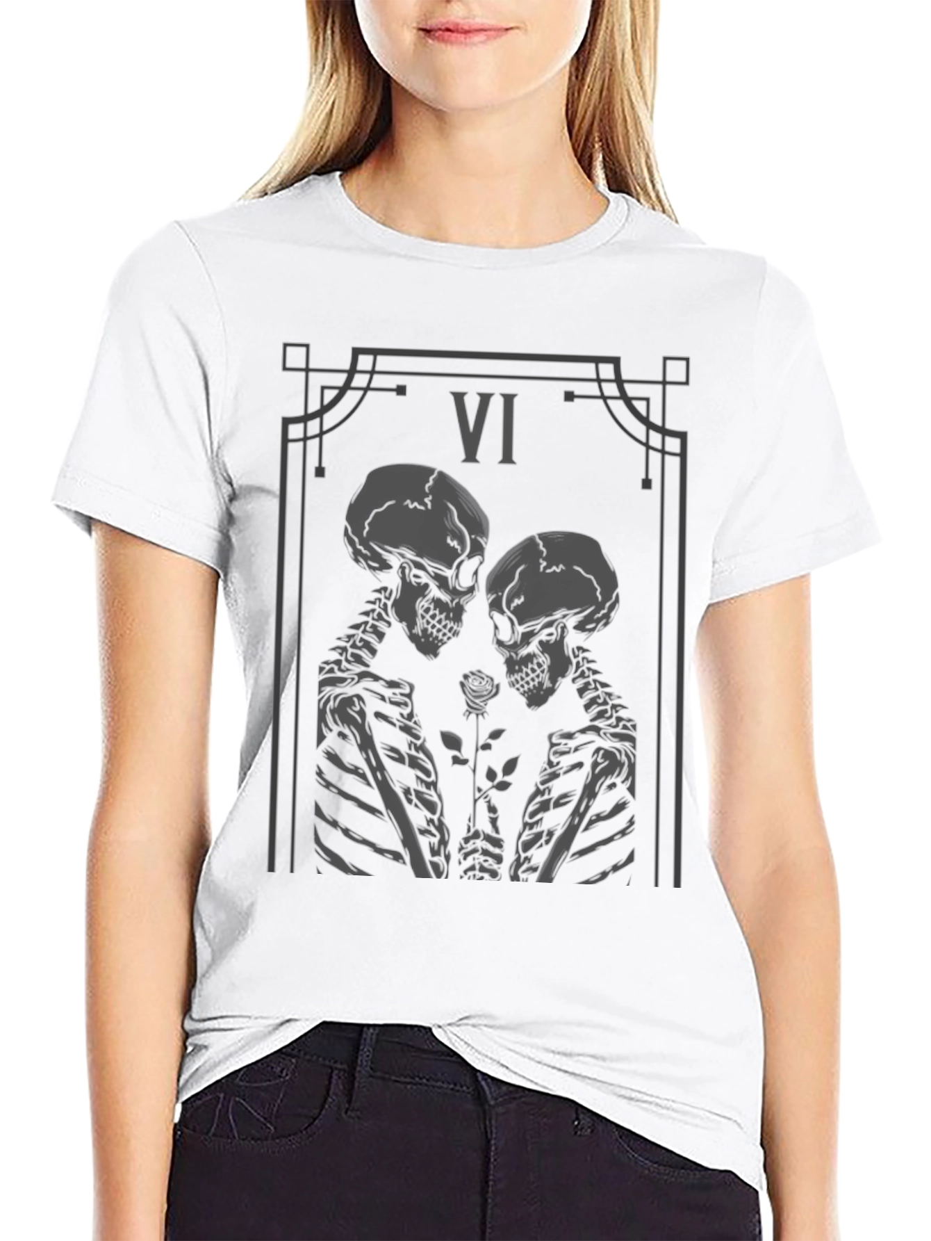 Skeletal Love Tarot Card Graphic Tee