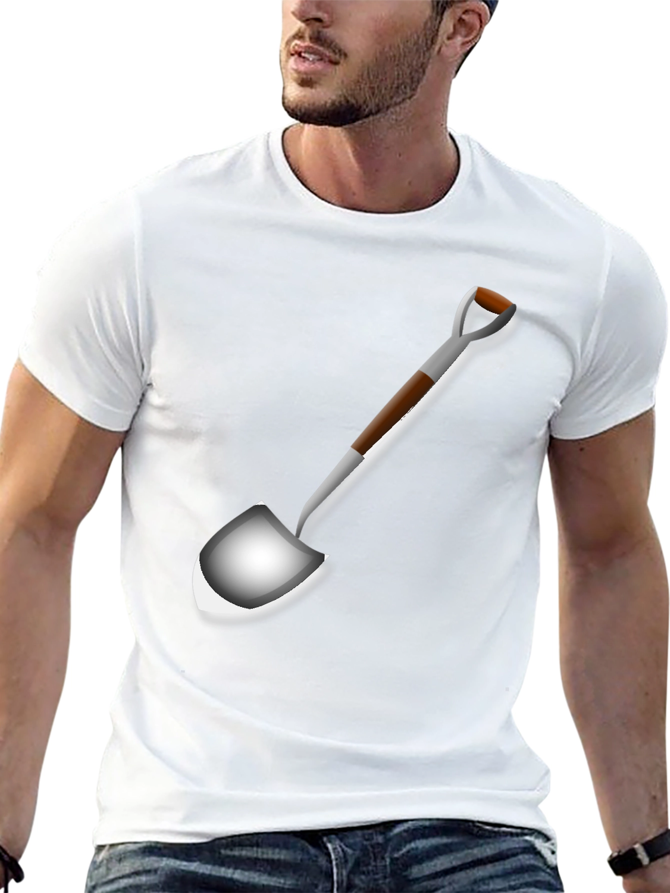 Shovel Graphic T-Shirt - Black Casual Tee