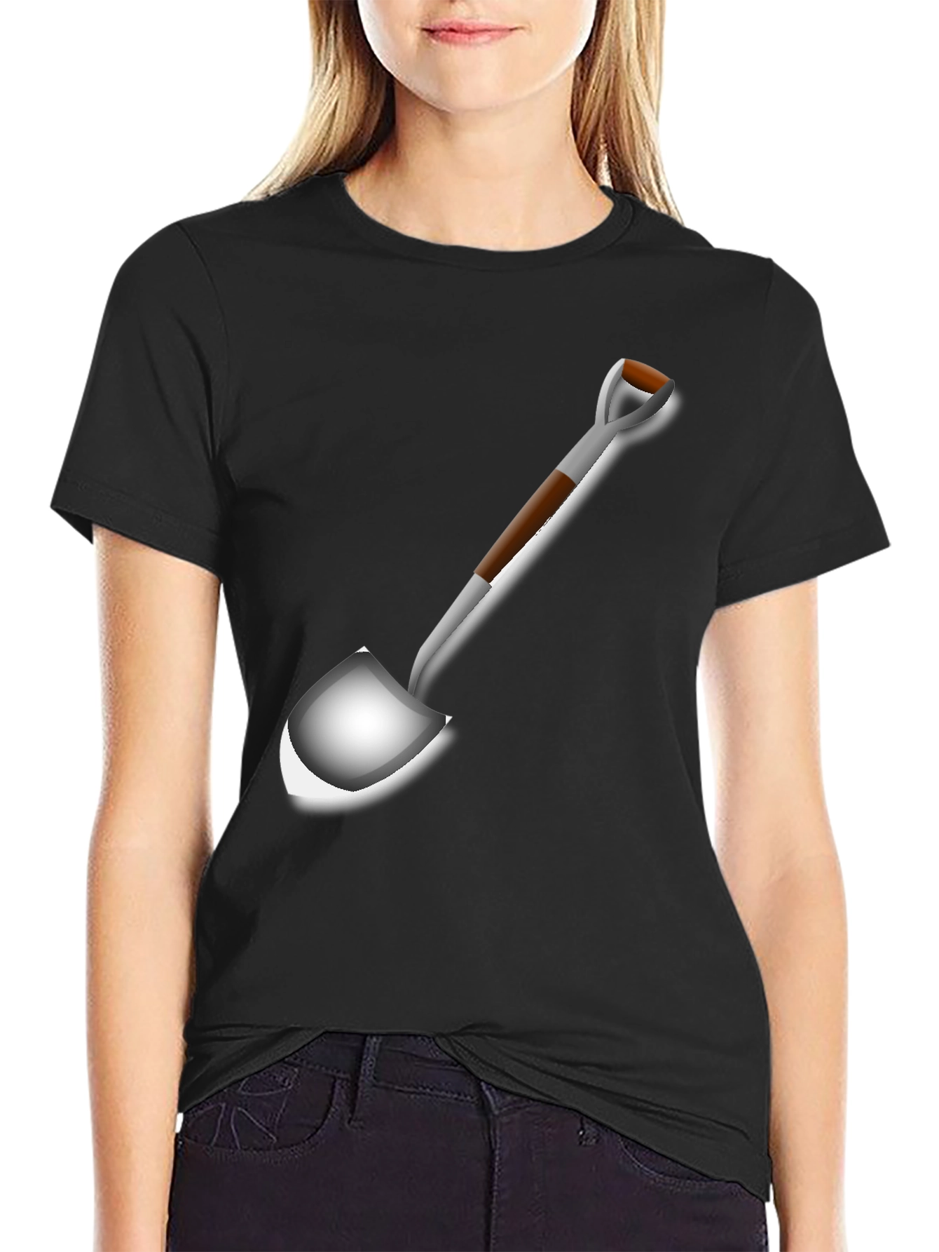 Shovel Graphic T-Shirt - Black Casual Tee
