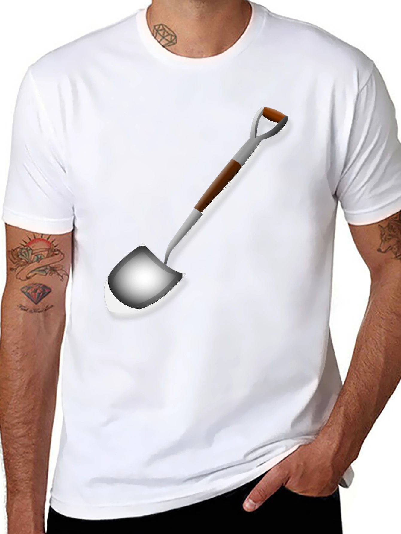 Shovel Graphic T-Shirt - Black Casual Tee
