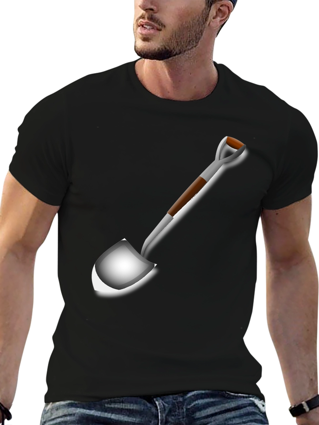 Shovel Graphic T-Shirt - Black Casual Tee