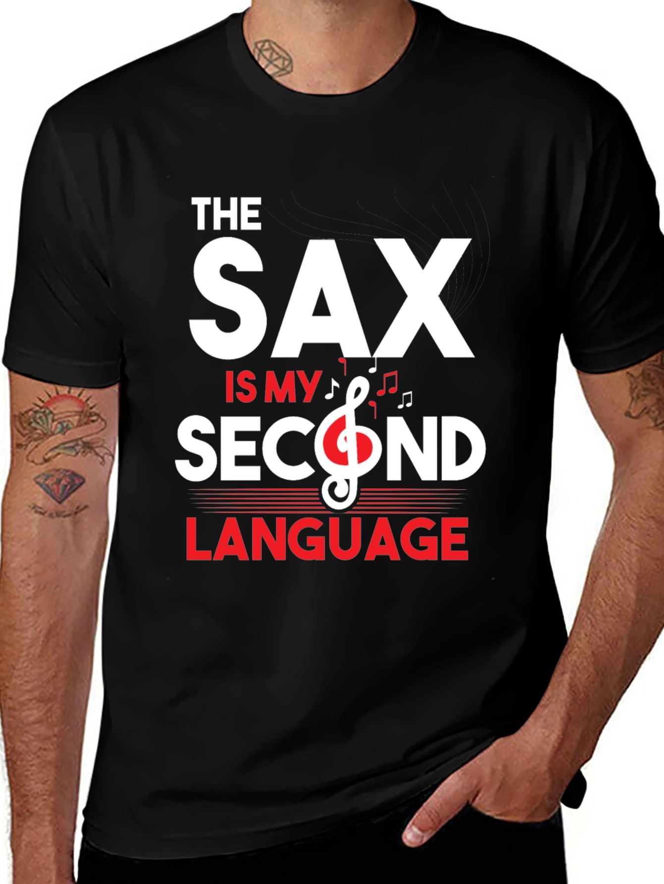 Saxophone Second Language T-Shirt - Music Lover Tee