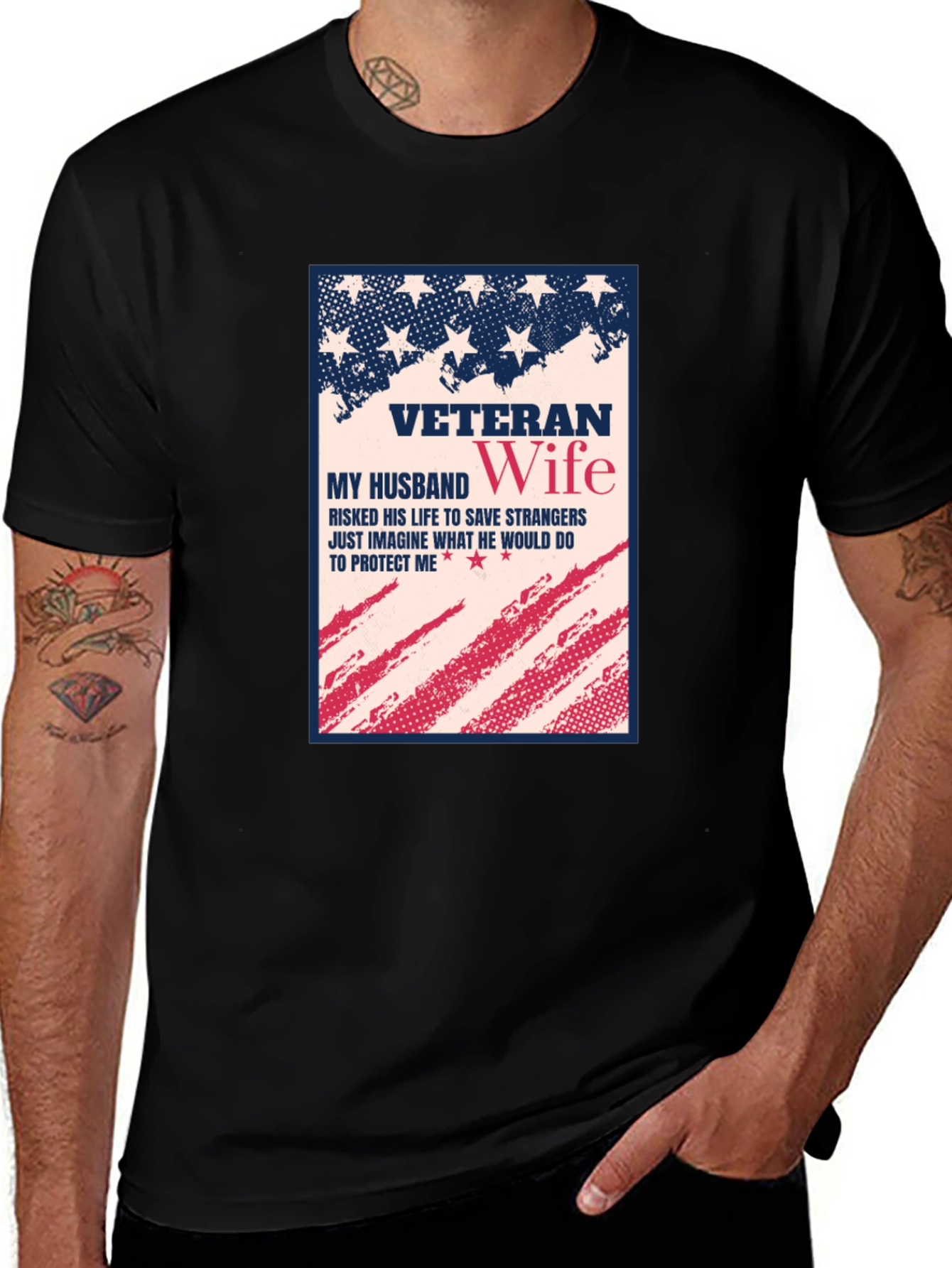 Veteran Wife Patriotic T-Shirt