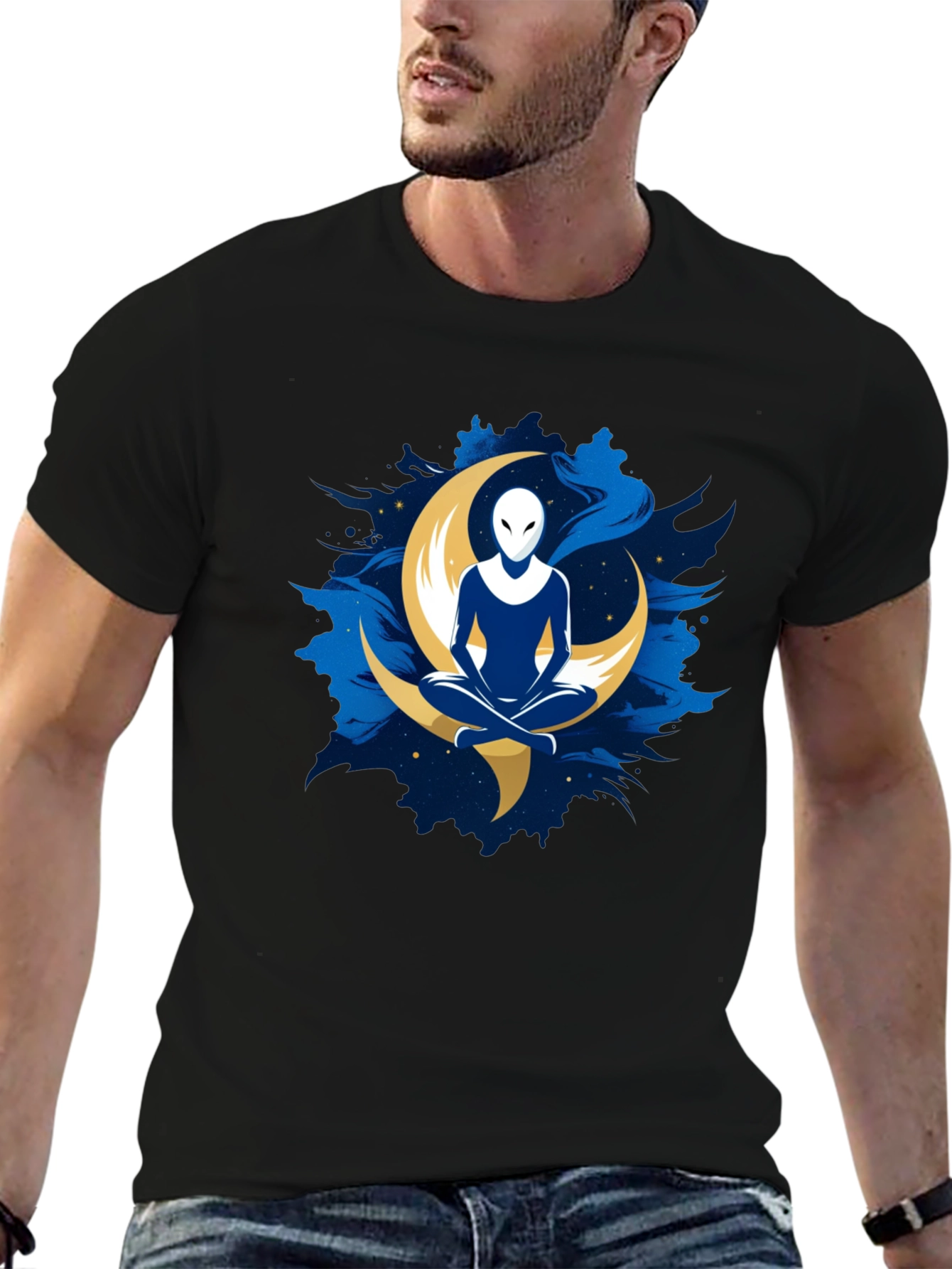 Alien Moon Meditation T-Shirt - Black