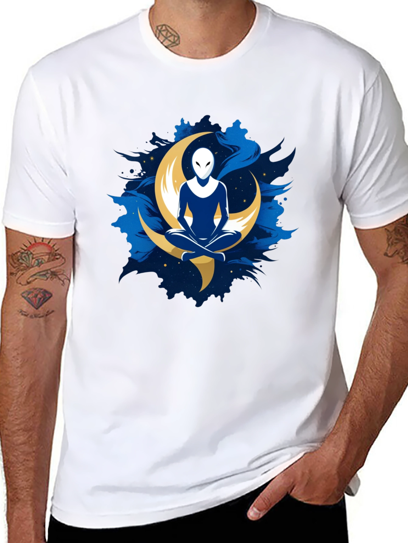 Alien Moon Meditation T-Shirt - Black