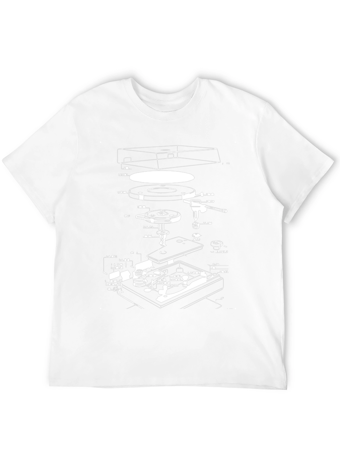 Retro Turntable Schematic Graphic T-Shirt