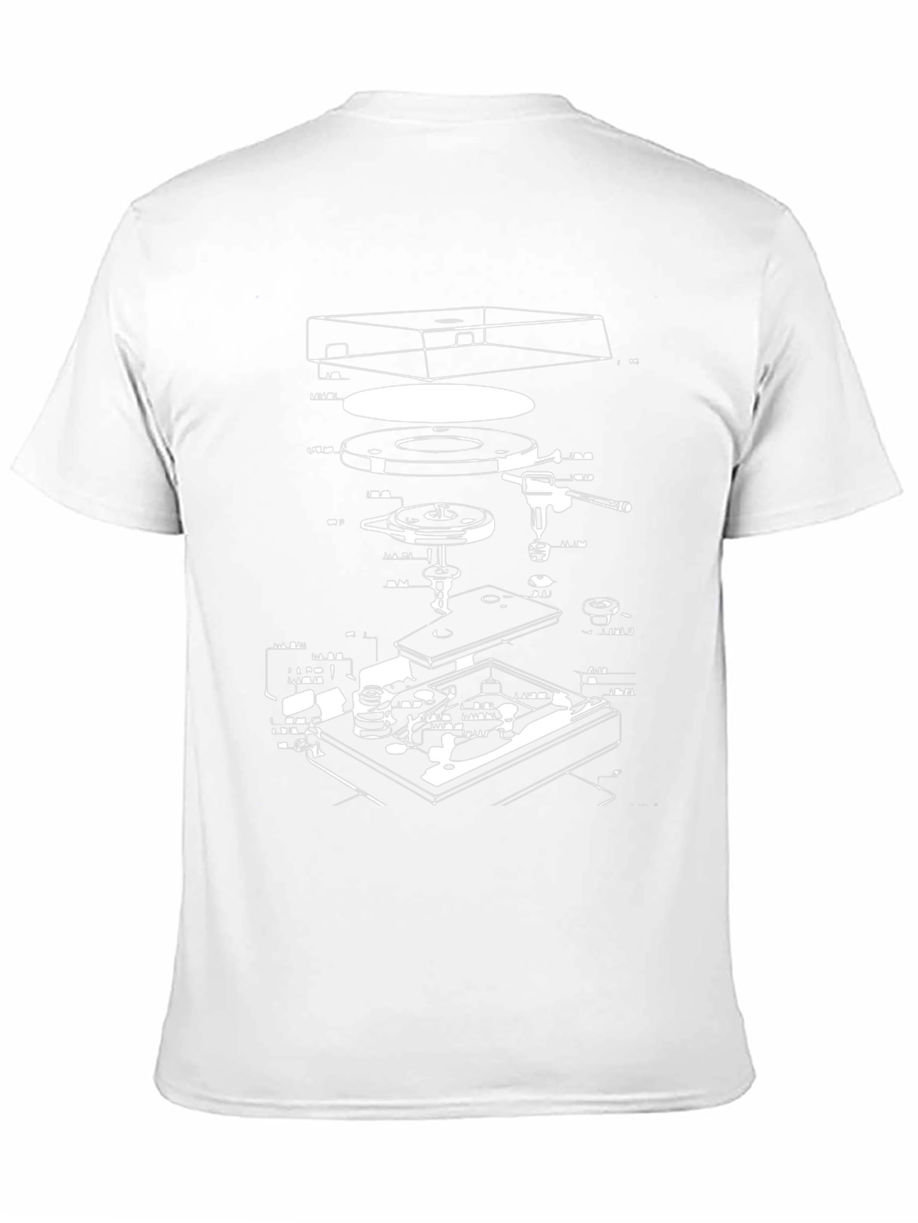 Retro Turntable Schematic Graphic T-Shirt