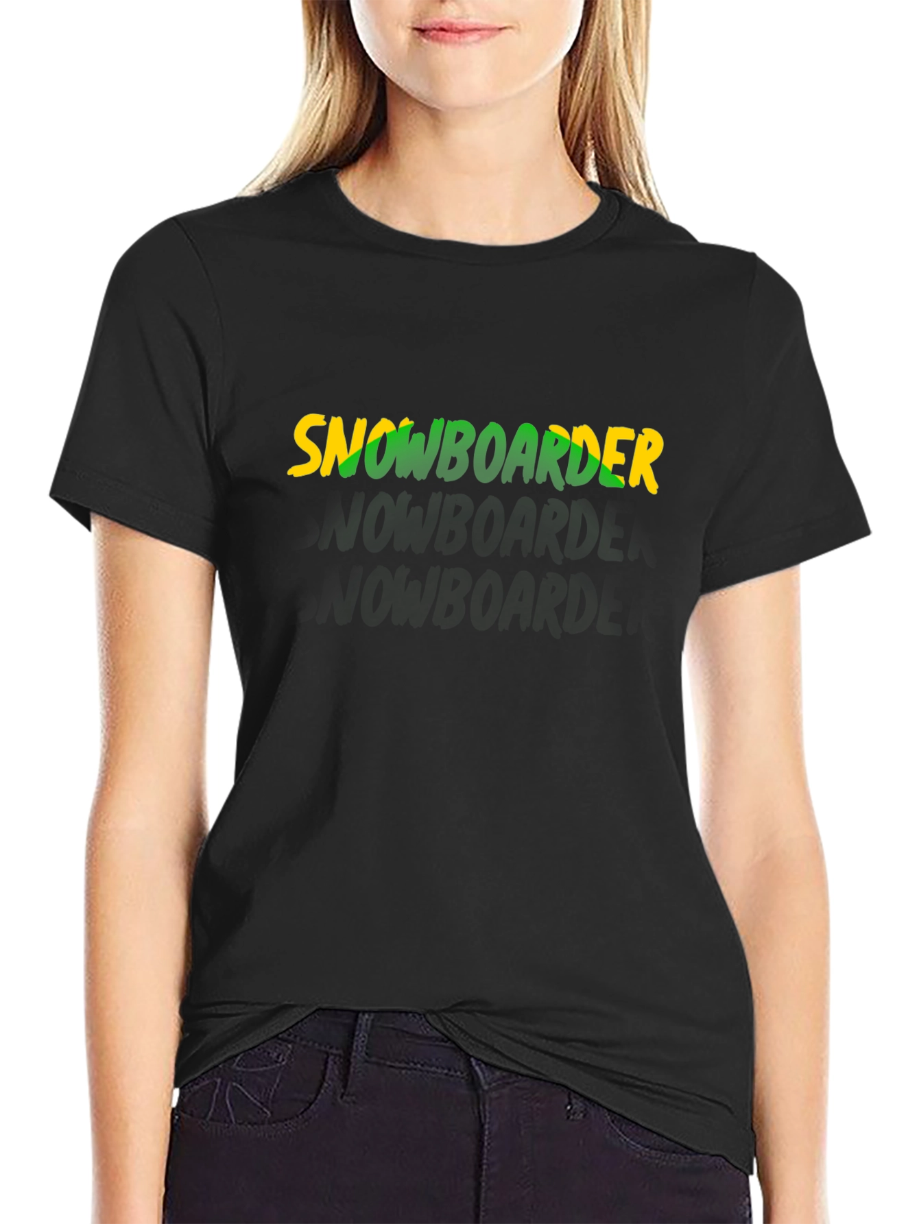 Snowboarder Graphic Tee - Stylish Black Cotton T-Shirt