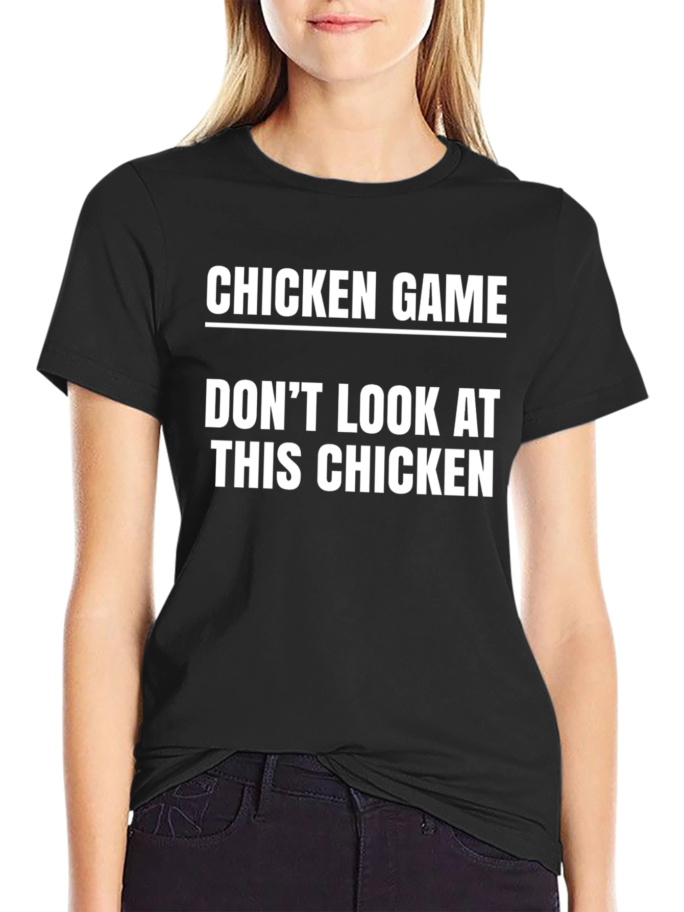 Chicken Game Graphic Tee - Dont Look!