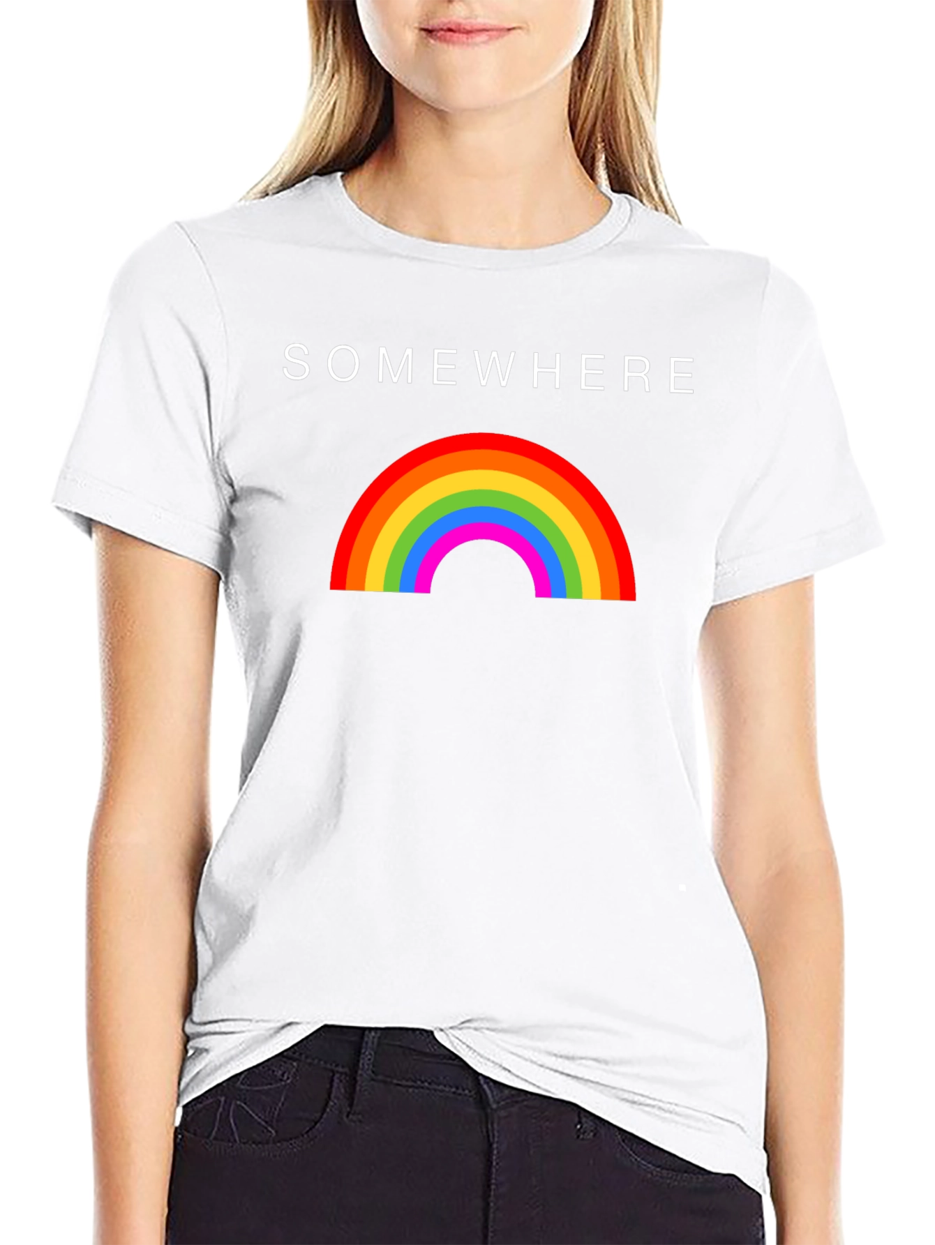 Somewhere Rainbow Graphic T-Shirt - Soft Cotton Blend