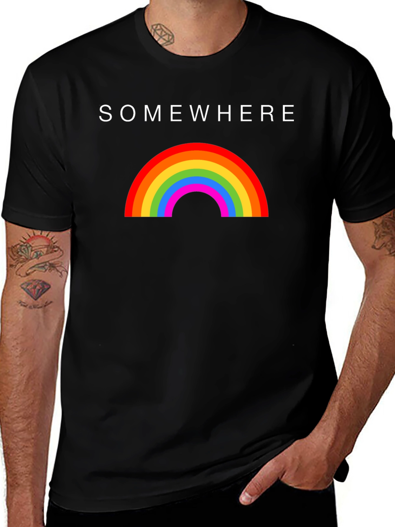 Somewhere Rainbow Graphic T-Shirt - Soft Cotton Blend