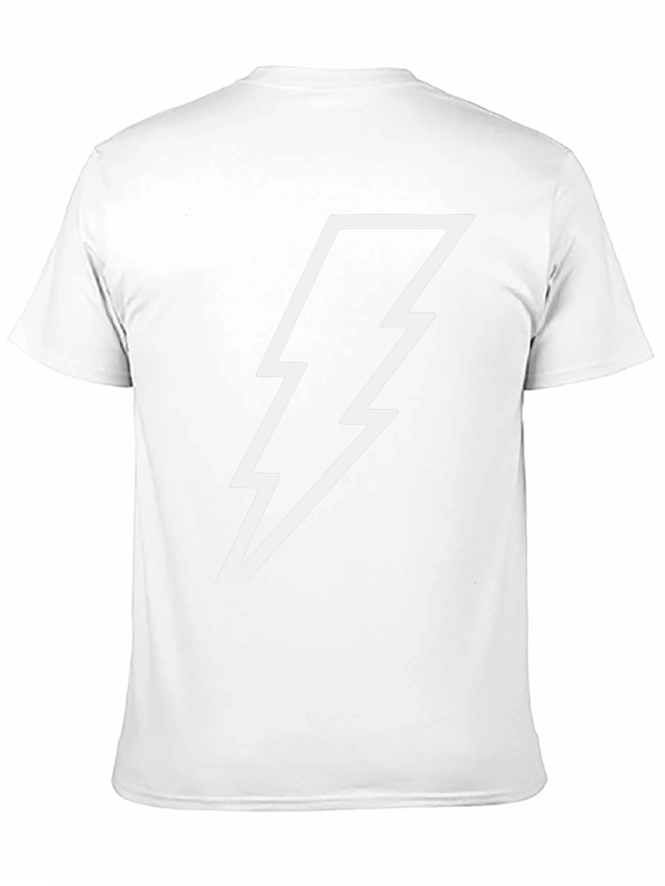 Black T-Shirt with White Lightning Bolt Design
