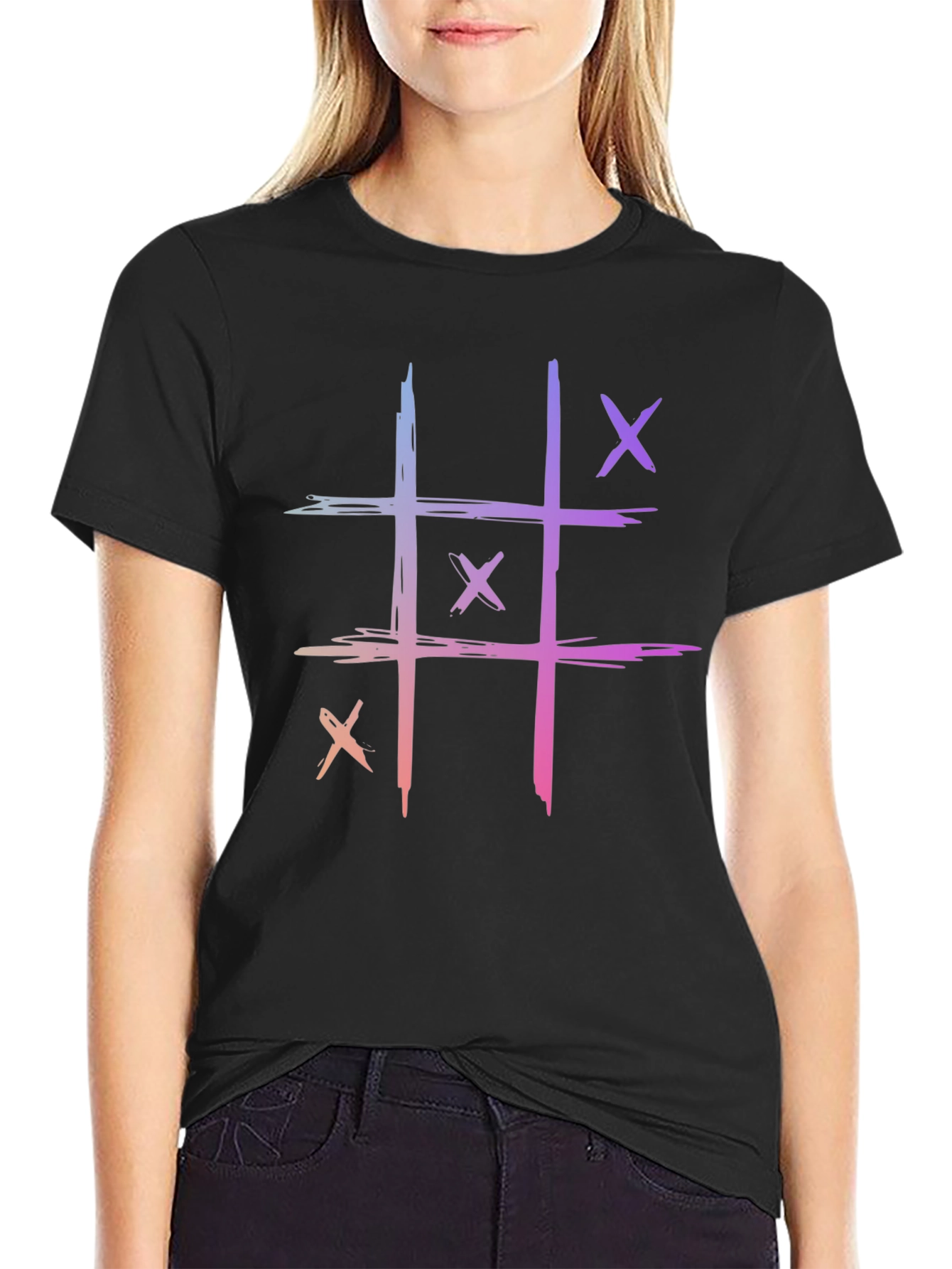 Tic-Tac-Toe Graphic T-Shirt - Cool Casual Tee