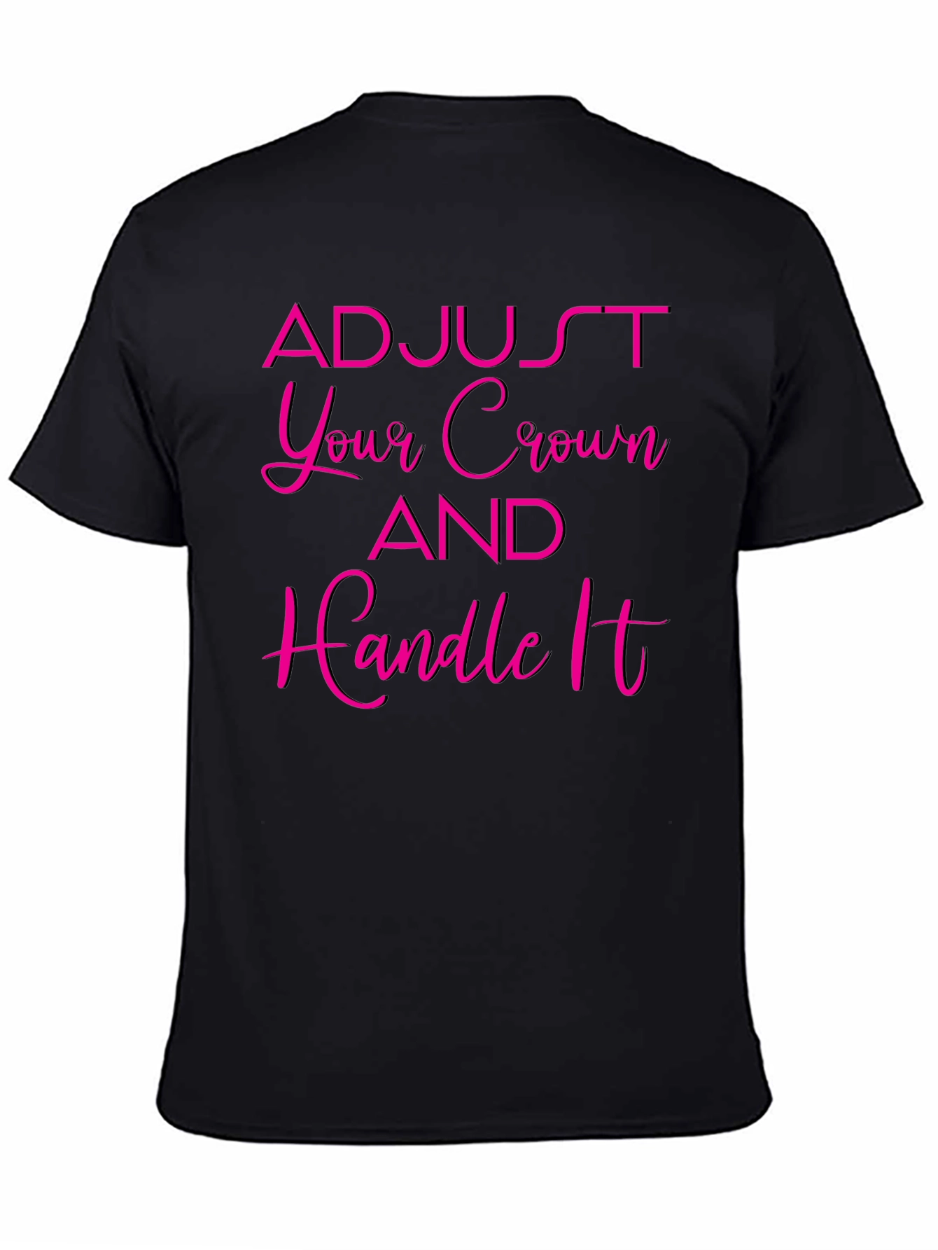 Adjust Your Crown Black Graphic Tee