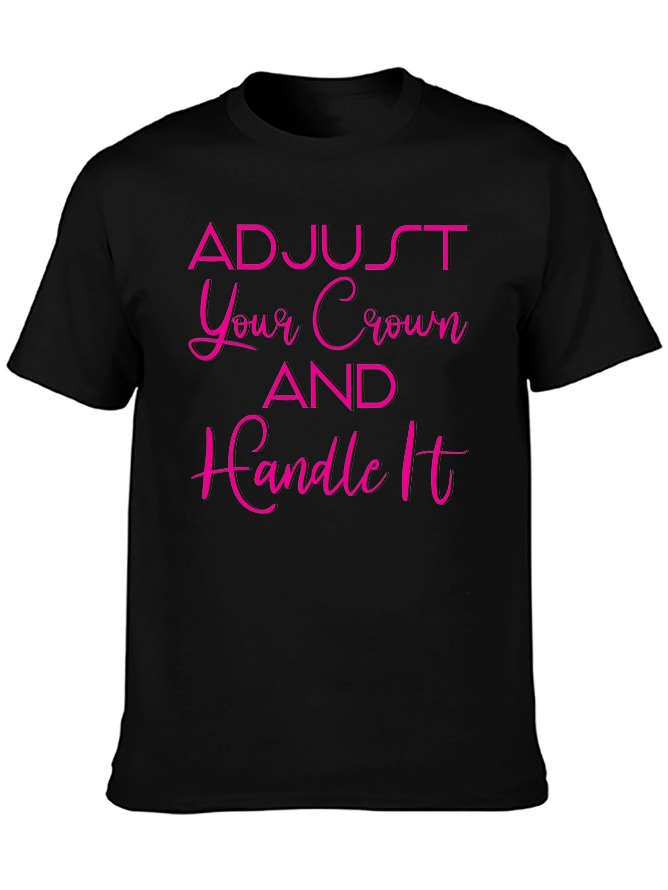Adjust Your Crown Black Graphic Tee