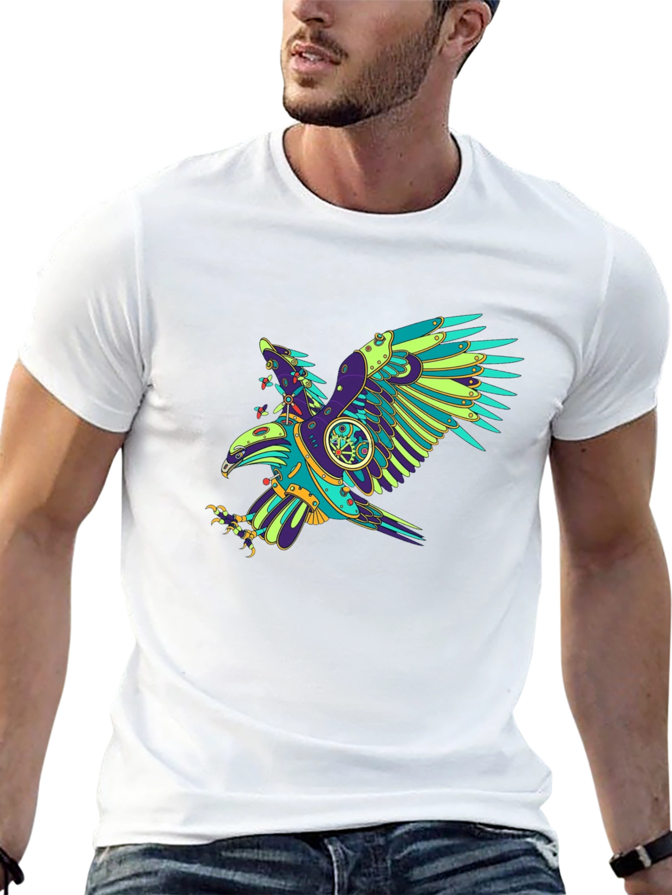 Steampunk Eagle Graphic Tee - Black T-Shirt