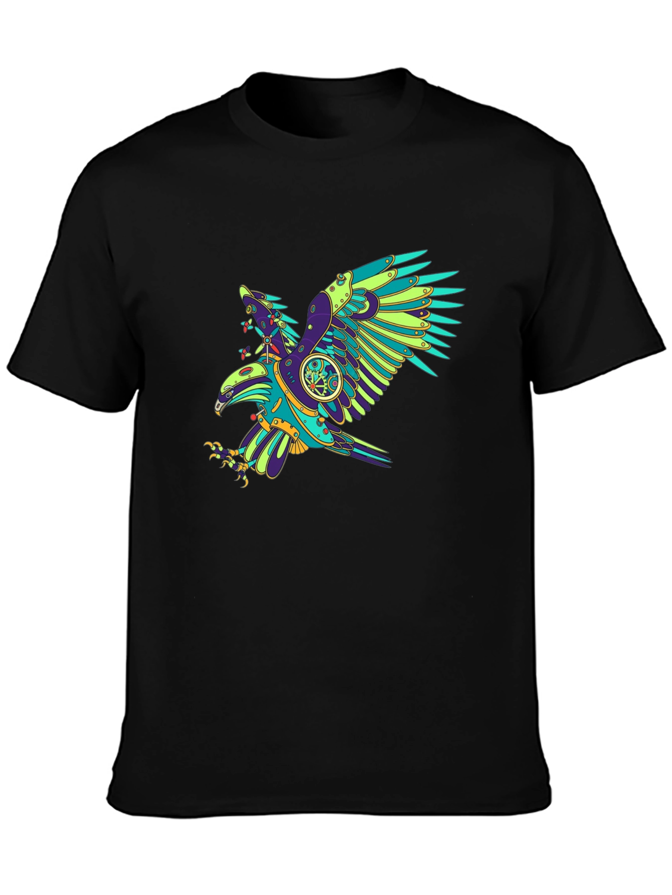 Steampunk Eagle Graphic Tee - Black T-Shirt