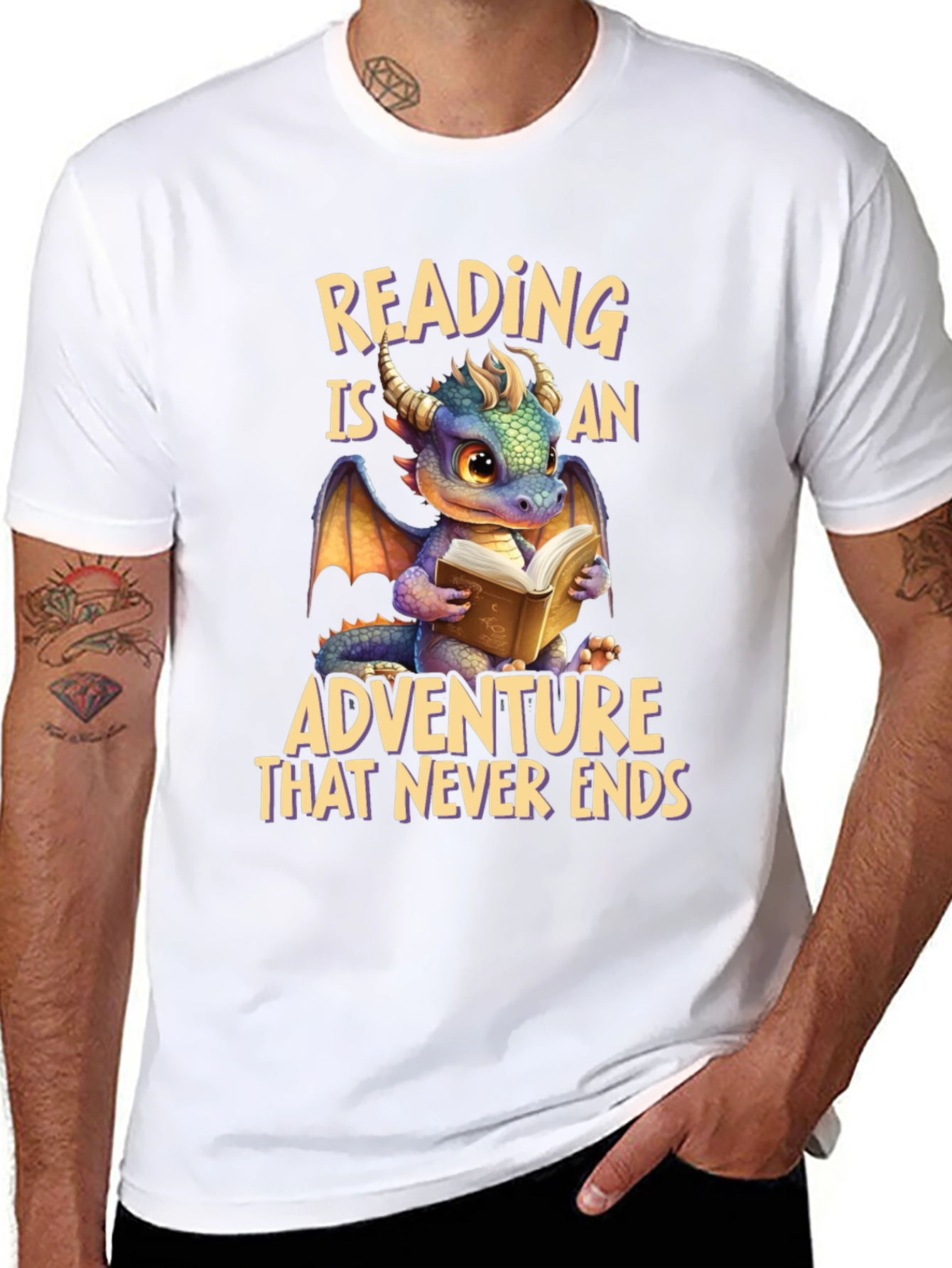 Reading Dragon T-Shirt: Adventure Never Ends
