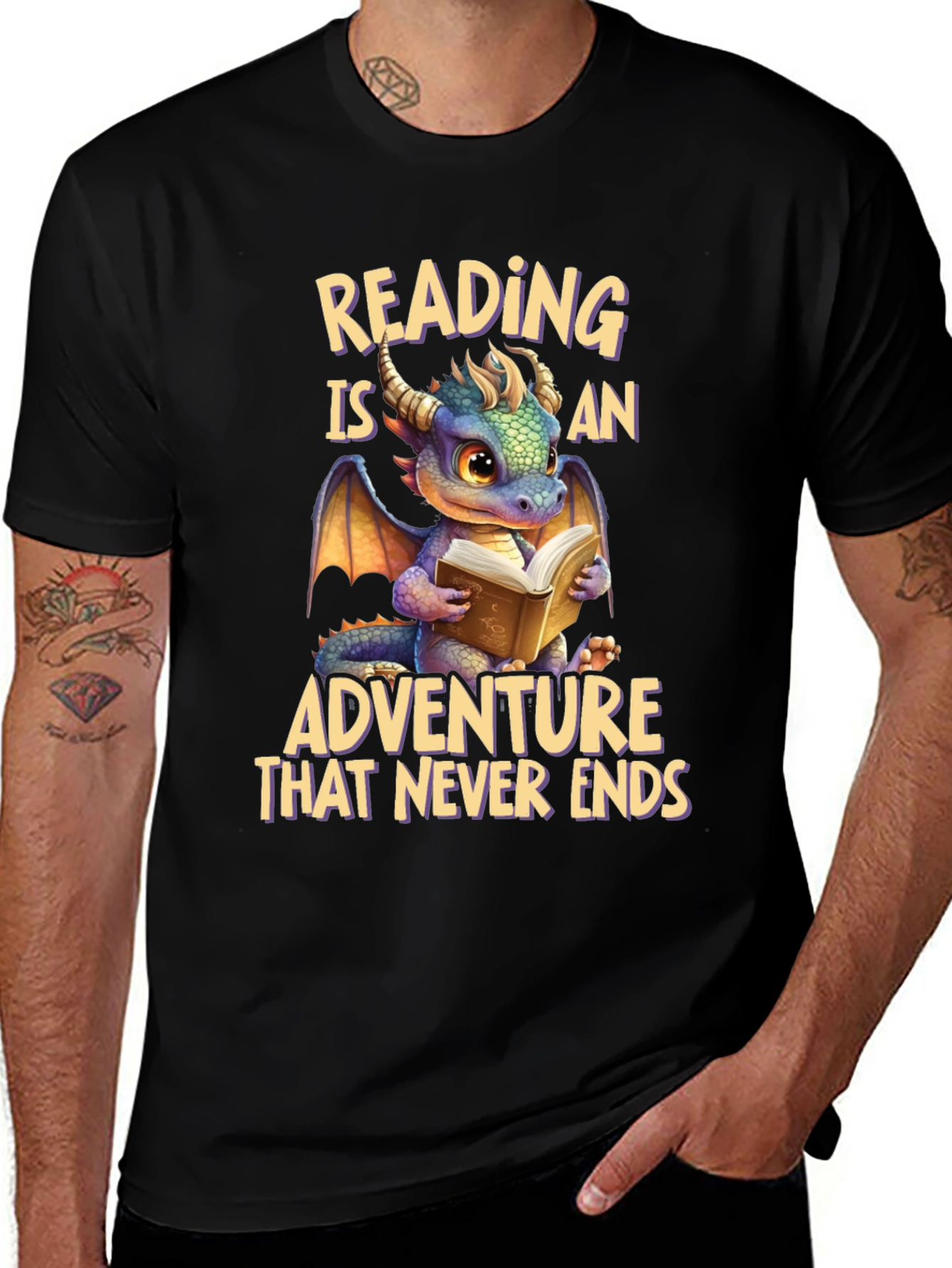 Reading Dragon T-Shirt: Adventure Never Ends