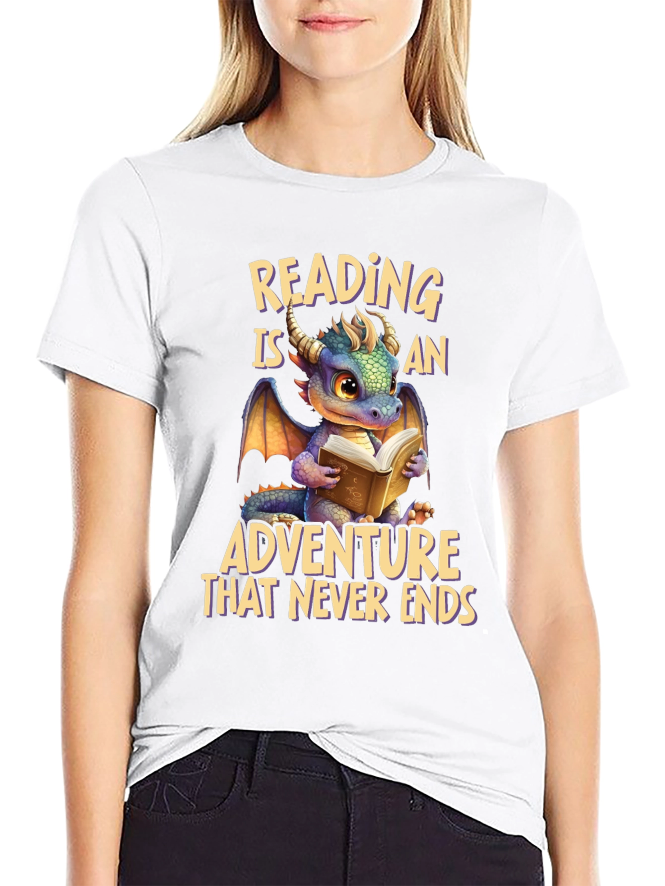 Reading Dragon T-Shirt: Adventure Never Ends
