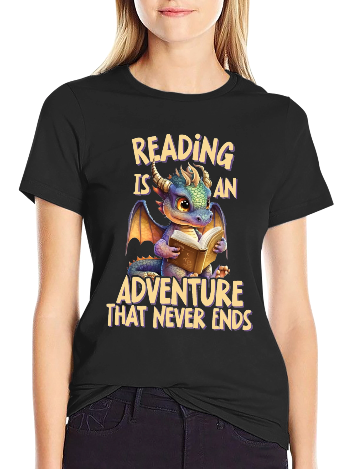 Reading Dragon T-Shirt: Adventure Never Ends