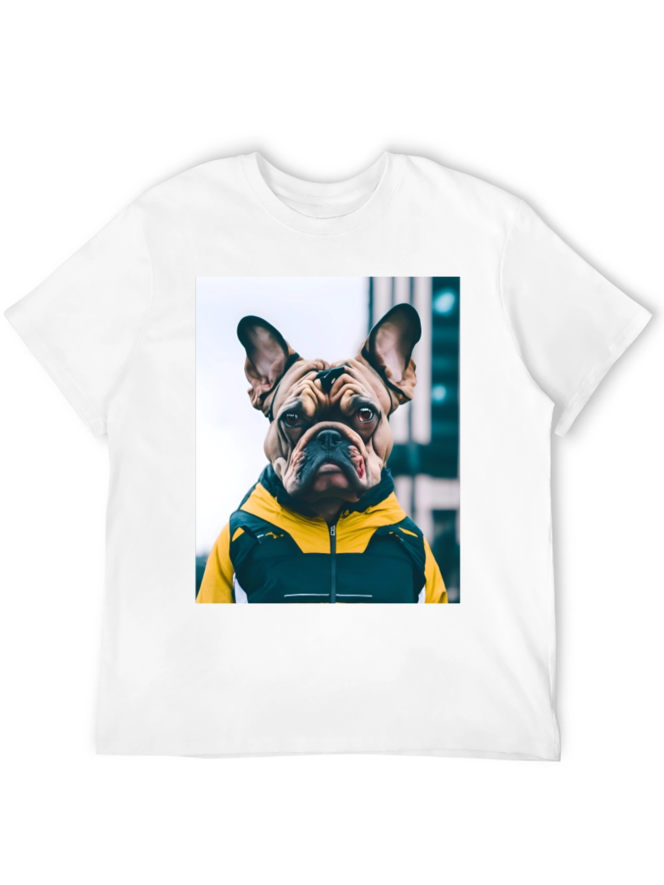Bulldog in Hoodie Graphic Tee - Urban Cool