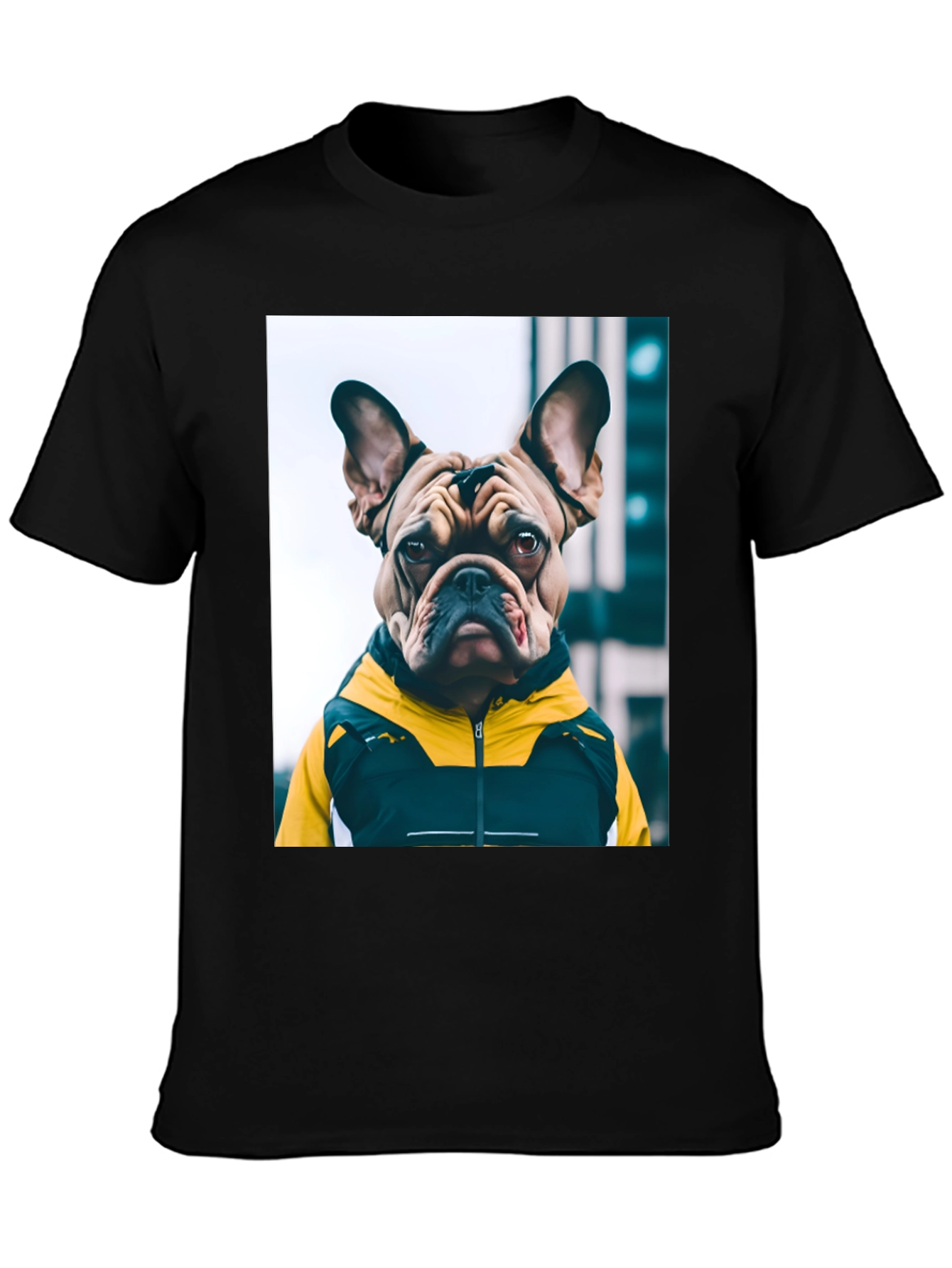 Bulldog in Hoodie Graphic Tee - Urban Cool