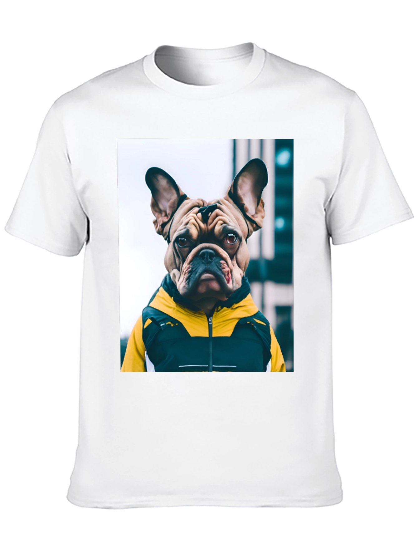 Bulldog in Hoodie Graphic Tee - Urban Cool