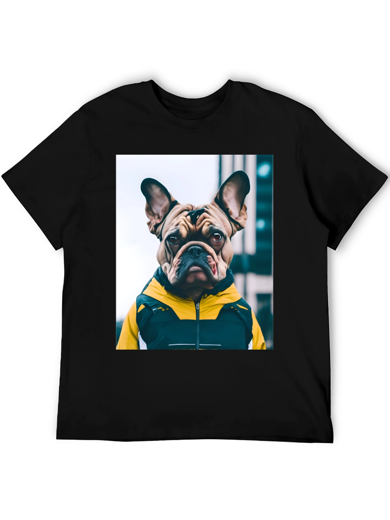 Bulldog in Hoodie Graphic Tee - Urban Cool