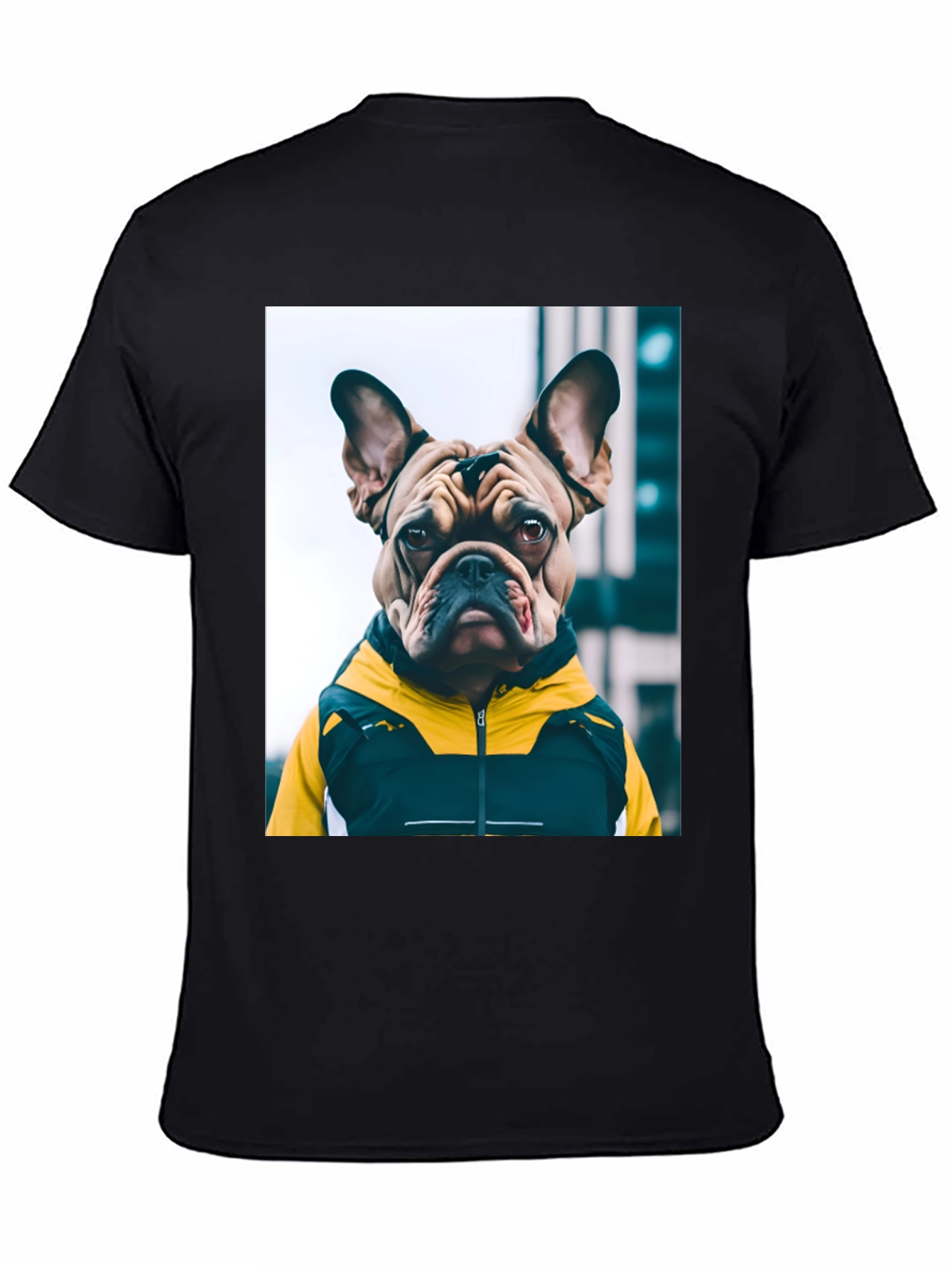 Bulldog in Hoodie Graphic Tee - Urban Cool