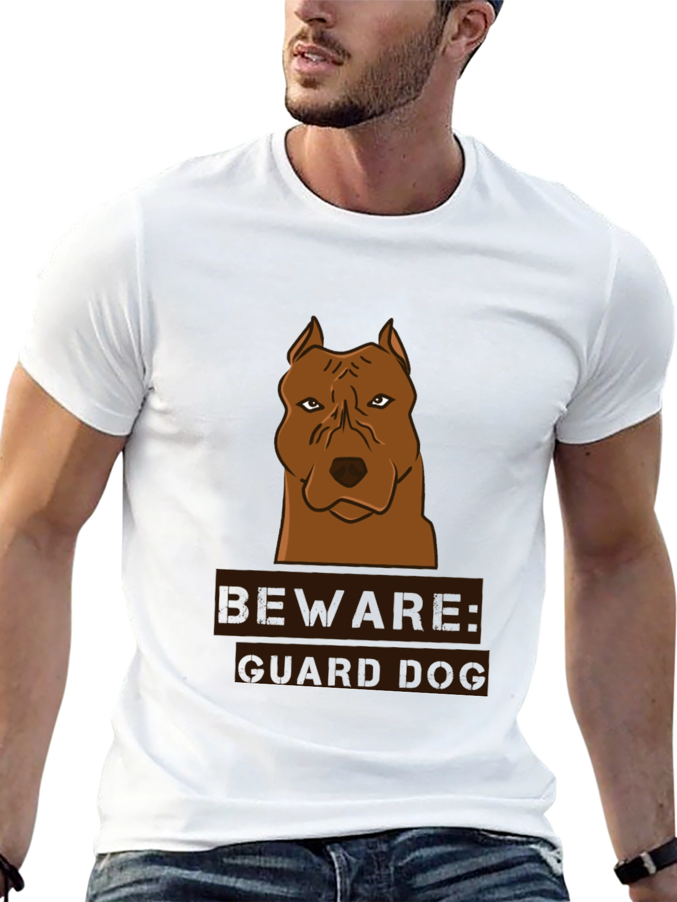 Beware Guard Dog Graphic T-Shirt
