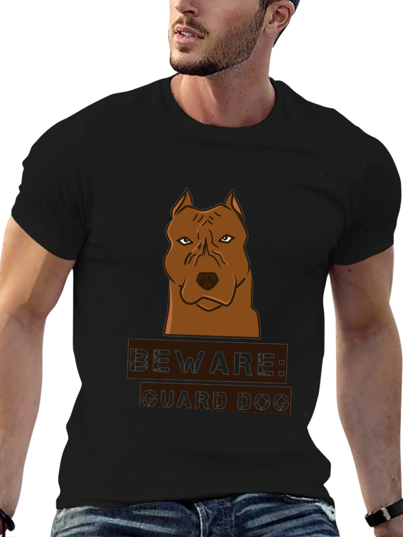 Beware Guard Dog Graphic T-Shirt