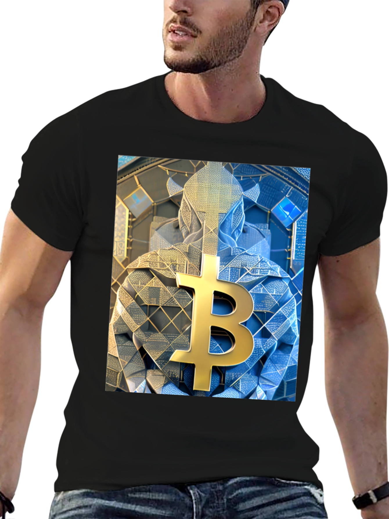 Bitcoin Crypto Art Black T-Shirt