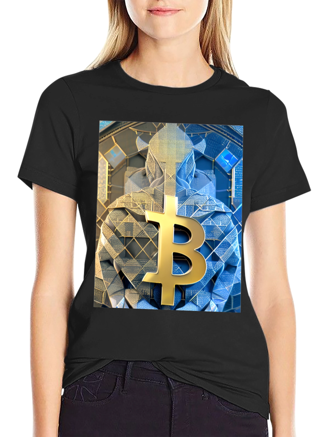 Bitcoin Crypto Art Black T-Shirt