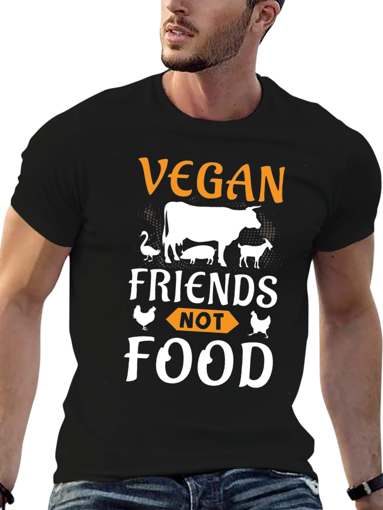 Vegan Friends Not Food Graphic Tee