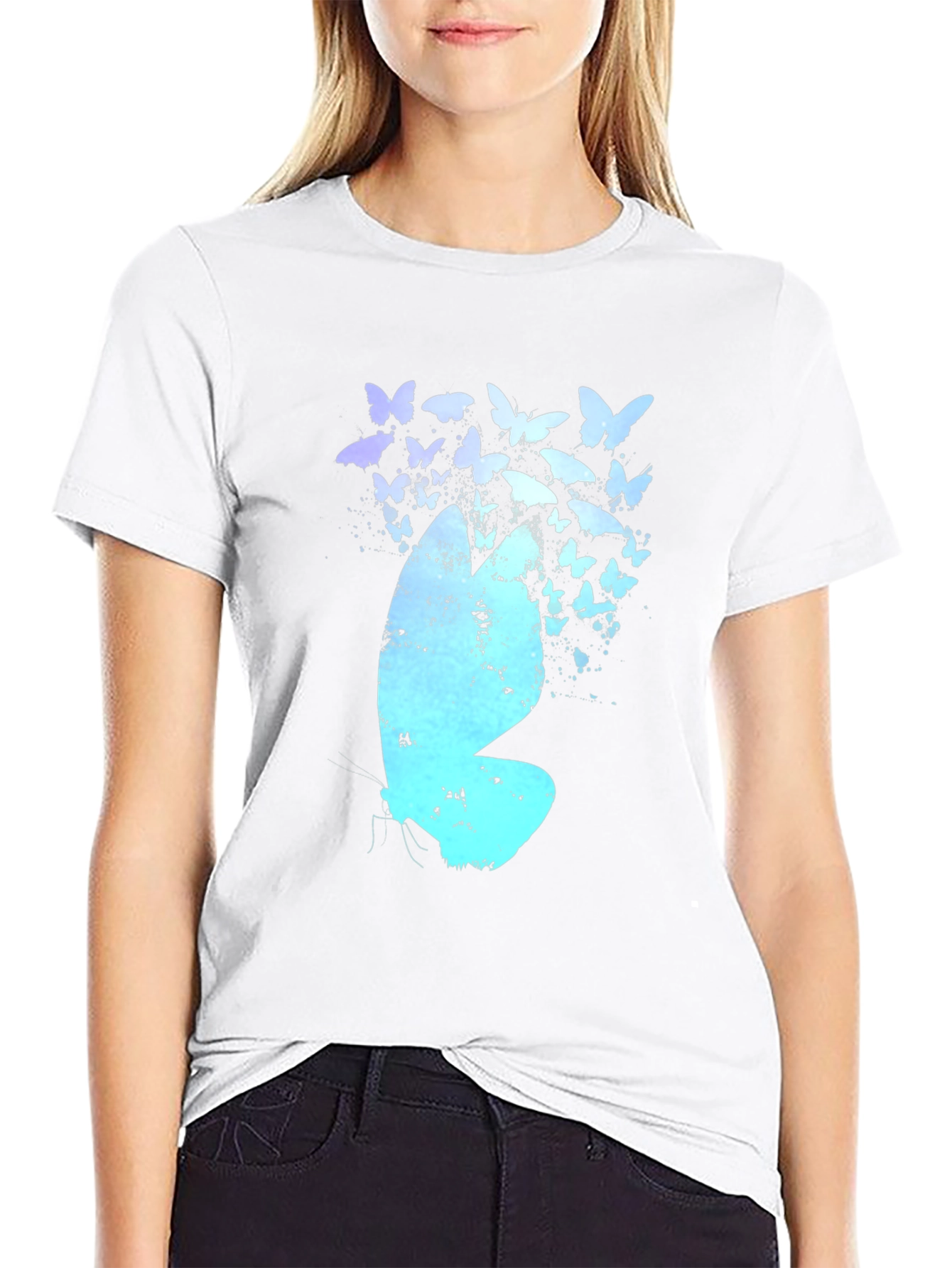 Butterfly Effect Graphic Tee - Black Cotton Blend Shirt