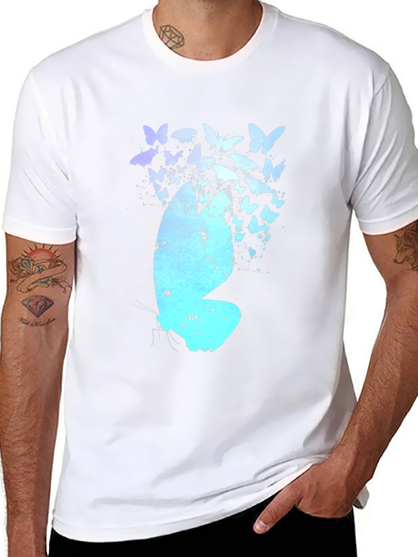 Butterfly Effect Graphic Tee - Black Cotton Blend Shirt