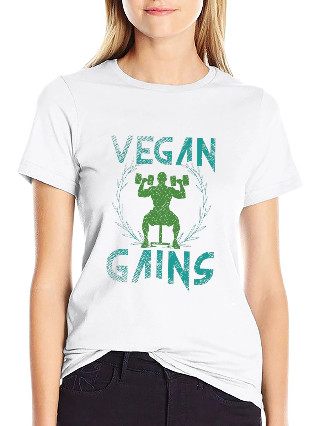 Vegan Gains Graphic Tee - Black