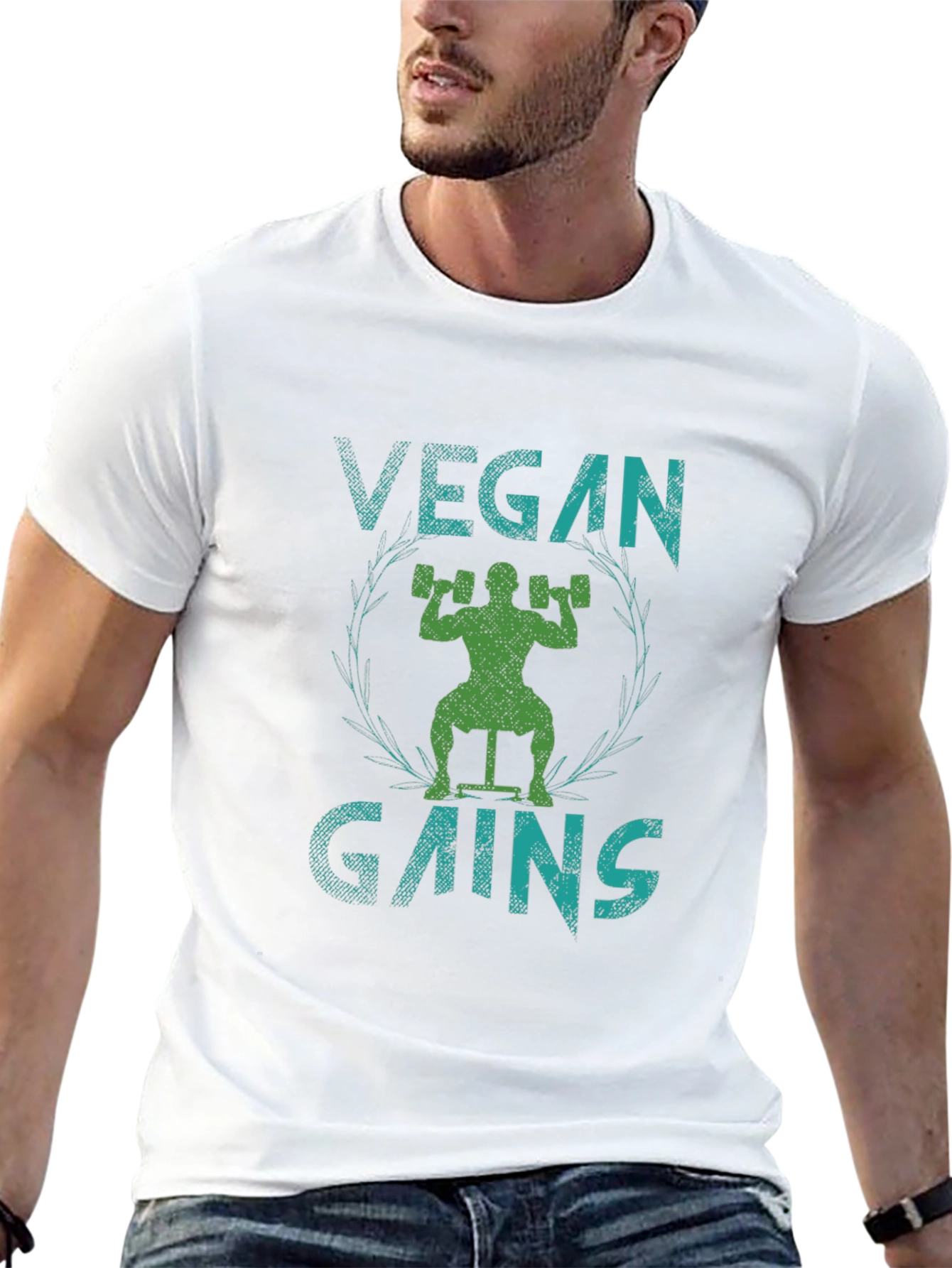 Vegan Gains Graphic Tee - Black