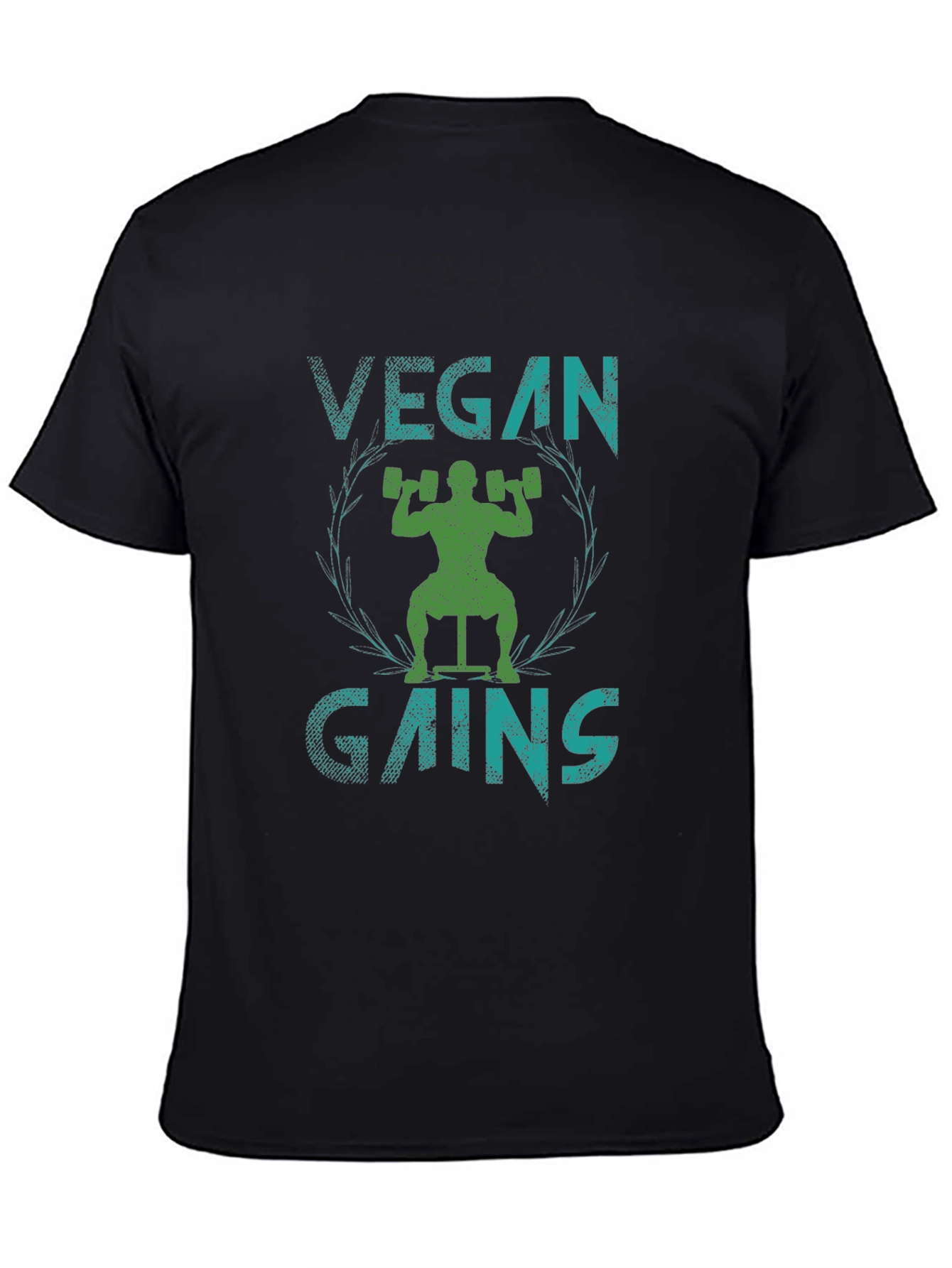 Vegan Gains Graphic Tee - Black