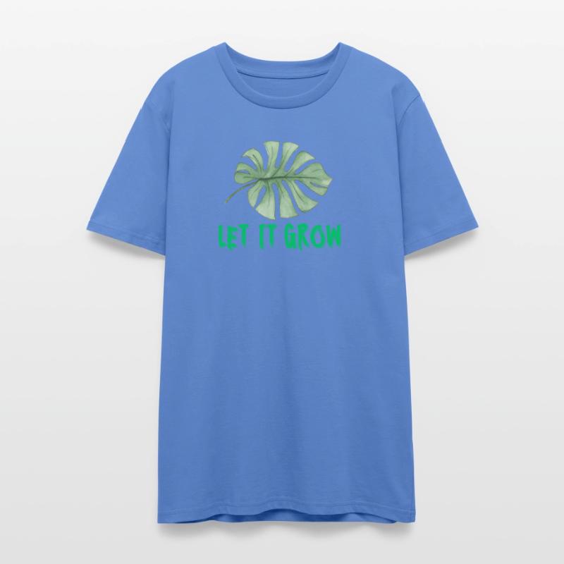 Tropical Monstera Leaf with Let It Grow Text