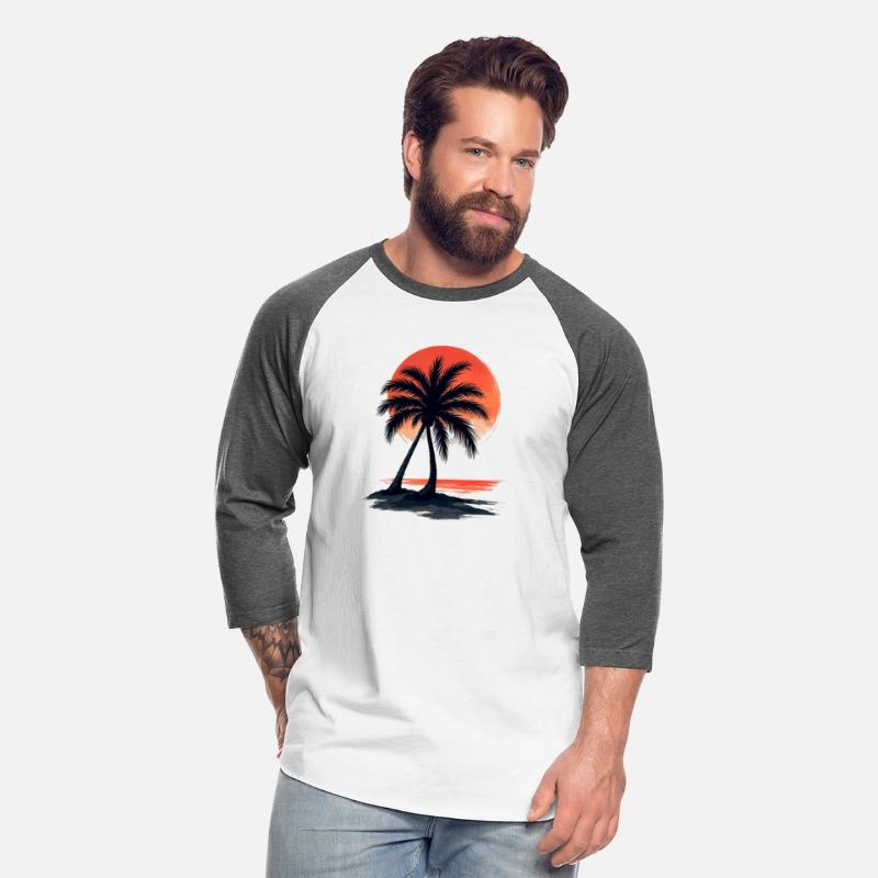 Tropical Sunset Palm Tree Beach Vibes Tee