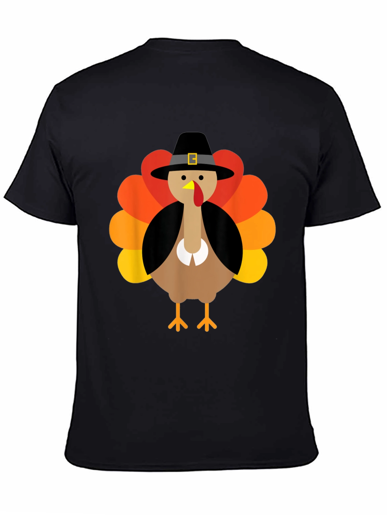 Thanksgiving Turkey Pilgrim Hat Graphic T-Shirt