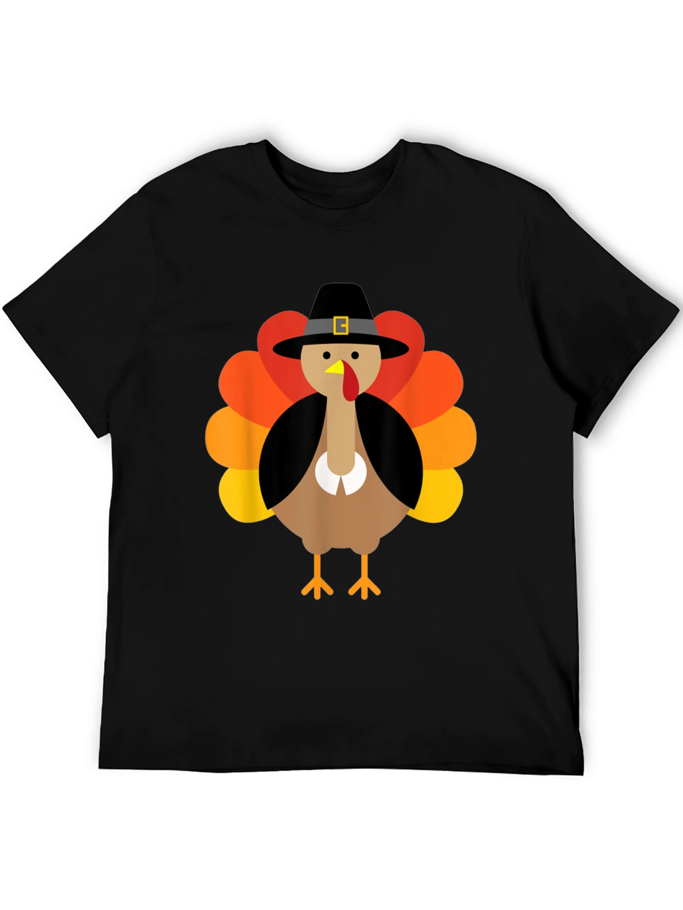 Thanksgiving Turkey Pilgrim Hat Graphic T-Shirt