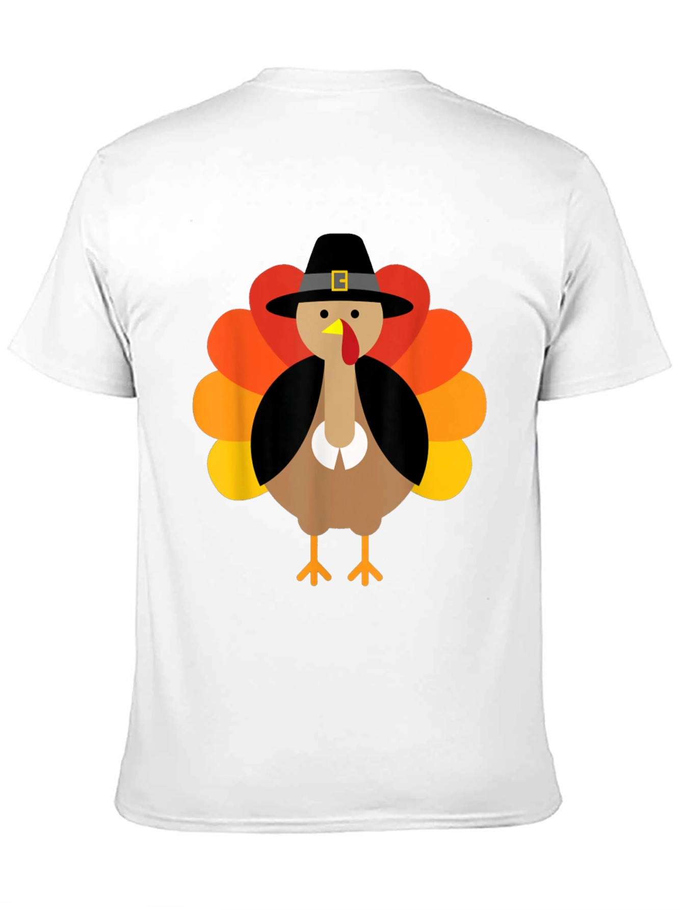 Thanksgiving Turkey Pilgrim Hat Graphic T-Shirt