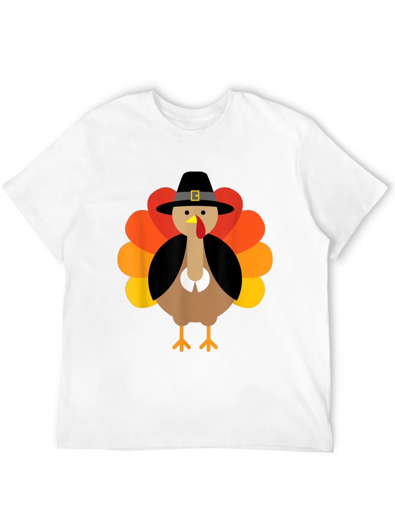 Thanksgiving Turkey Pilgrim Hat Graphic T-Shirt